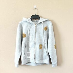 Urlazh Grey Teddy Bear Hoodie Sweatshirt